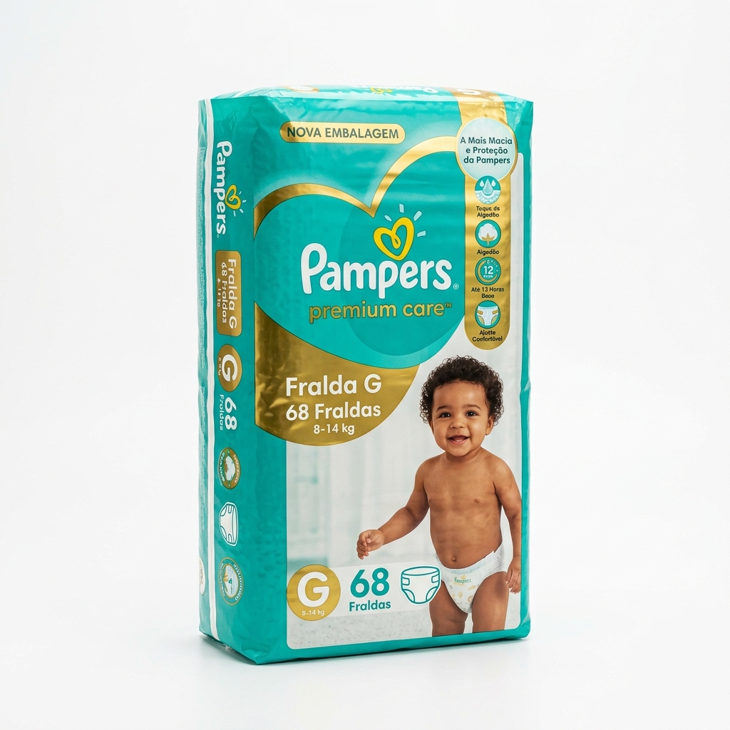 Fralda Pampers Premium Care Tamanho G com 68 Unidades
